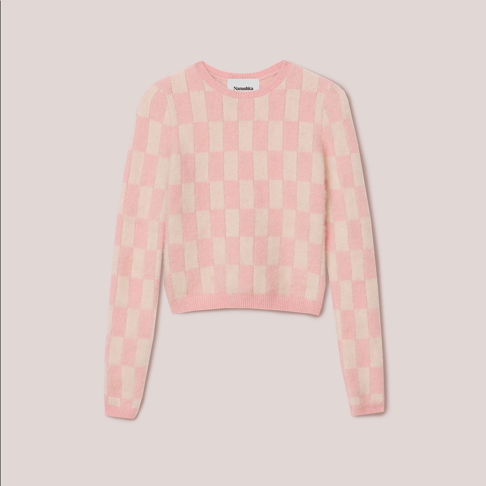 NWT Nanushka Feline Sweater Pink and Cream - Size